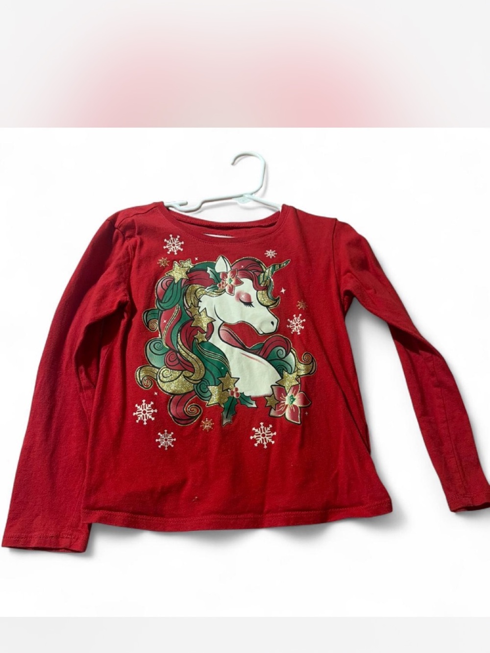 Place Red Long-Sleeve Unicorn Graphic Tee